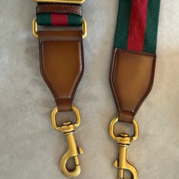 Gucci Brown and Tan Lady Web Crossbody Bag with Gucci Red and Green Strap - Picture 7 of 15